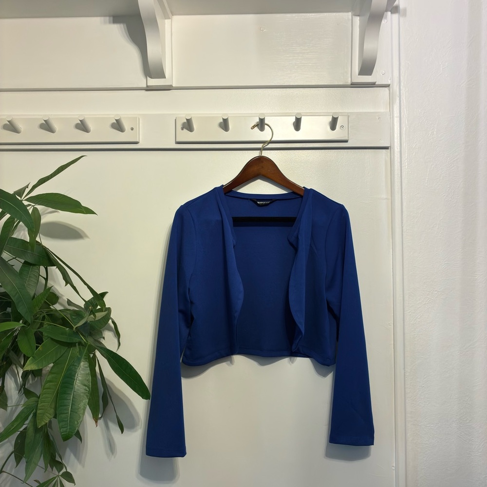 Blue Cropped Cardigan